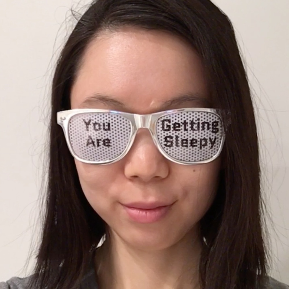 Gray Sunglasses with "You Are Getting Sleepy" text